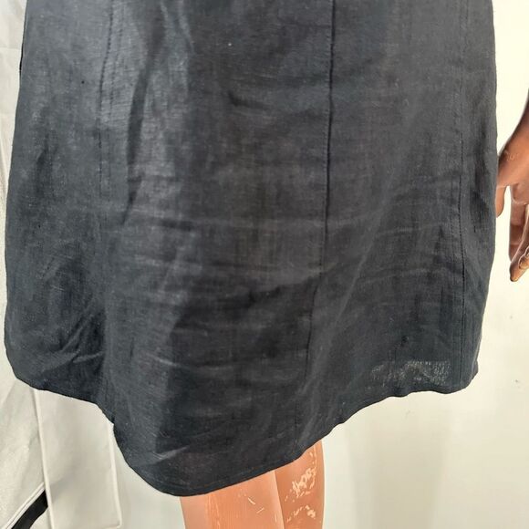 Reformation Amorette 100% Linen Dress Low Back Black size 10 - Picture 7 of 11